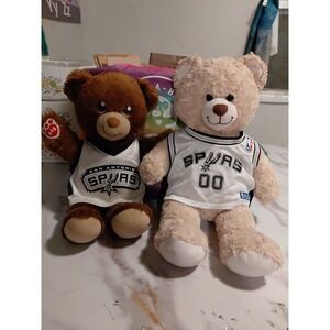 Build‎ a Bear San Antonio Spurs NBA Basketball White Jersey BAB Brown & Tan